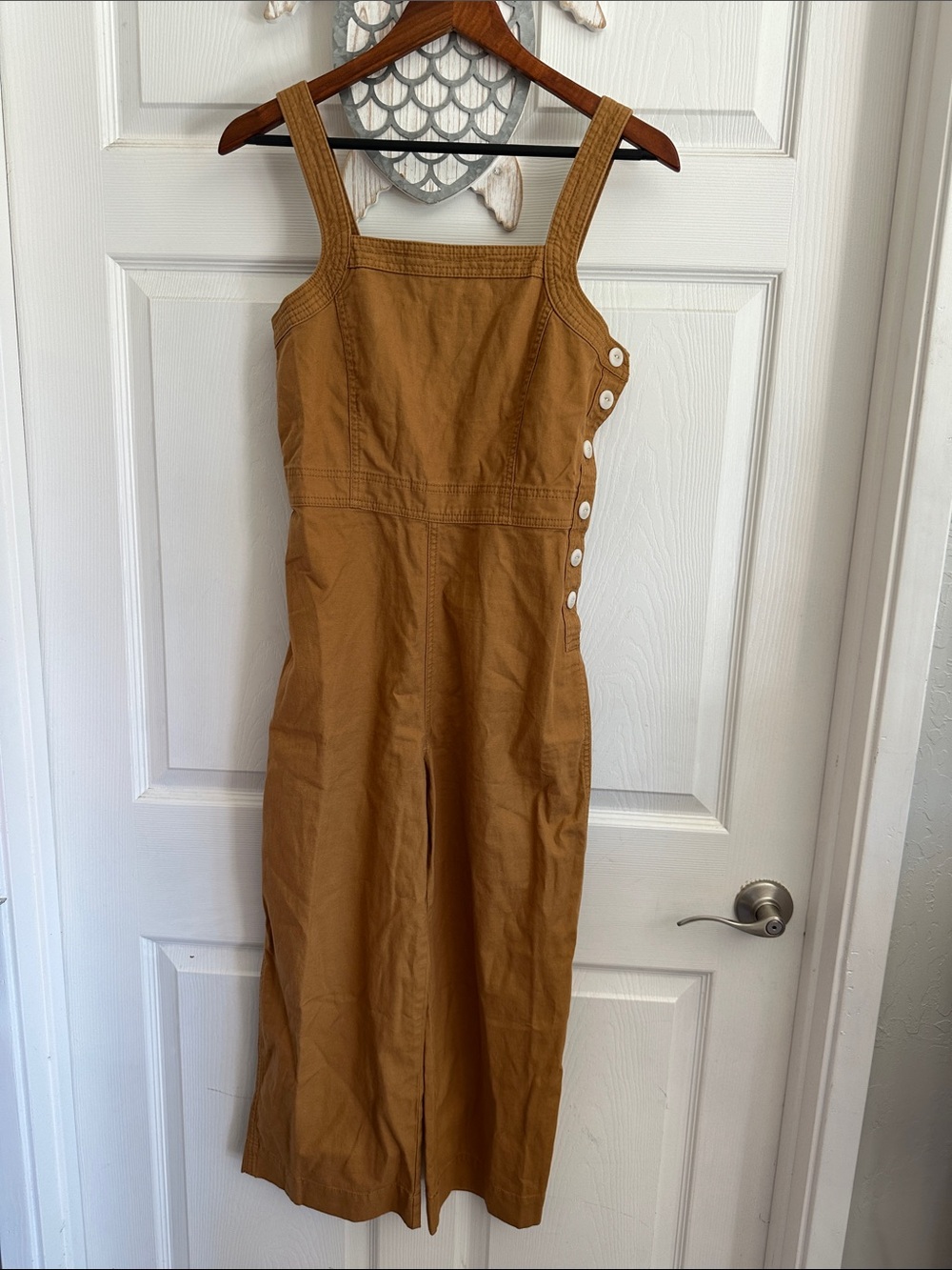 Sleeveless Wide-Leg Jumpsuit in Caramel Brown